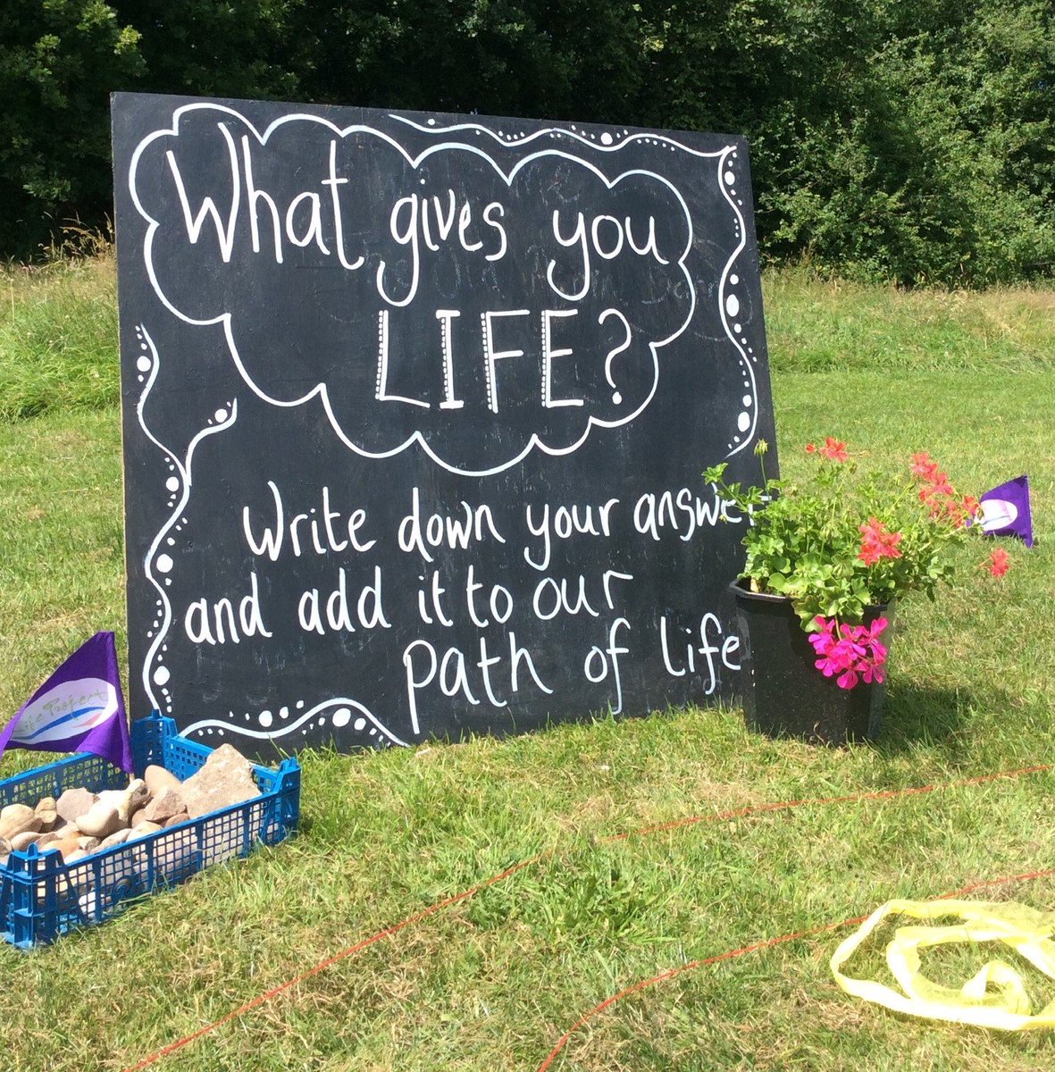 lifeprojectbath's tweet photo. It was great to take part in Weston’s #SummerontheRec. What a beautiful day and crowds of people. We created a shaded, sanctuary, chill-out zone, chatted to people about the Life Project and encouraged people to think about what gives them life through an interactive activity. https://t.co/6WOlCVDqgn