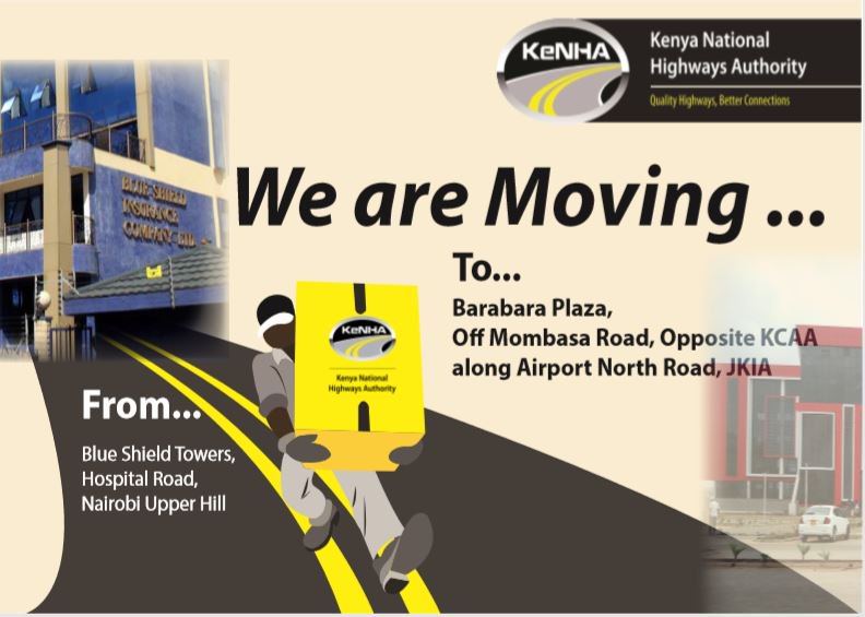 KeNHAKenya's tweet photo. KeNHA new offices at Barabara Plaza, Opposite KCAA building along North Airport Road @KRB_Kenya @KURAroads  @KeRRA_Ke @TransportKE @StateHouseKenya @PDUDelivery @InteriorKE https://t.co/BJ5vfwLLQ8