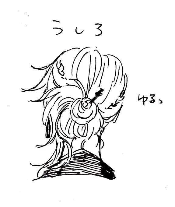 髪の毛突っ込んで頂くことが多いので、こういうつもりでしたという図です 