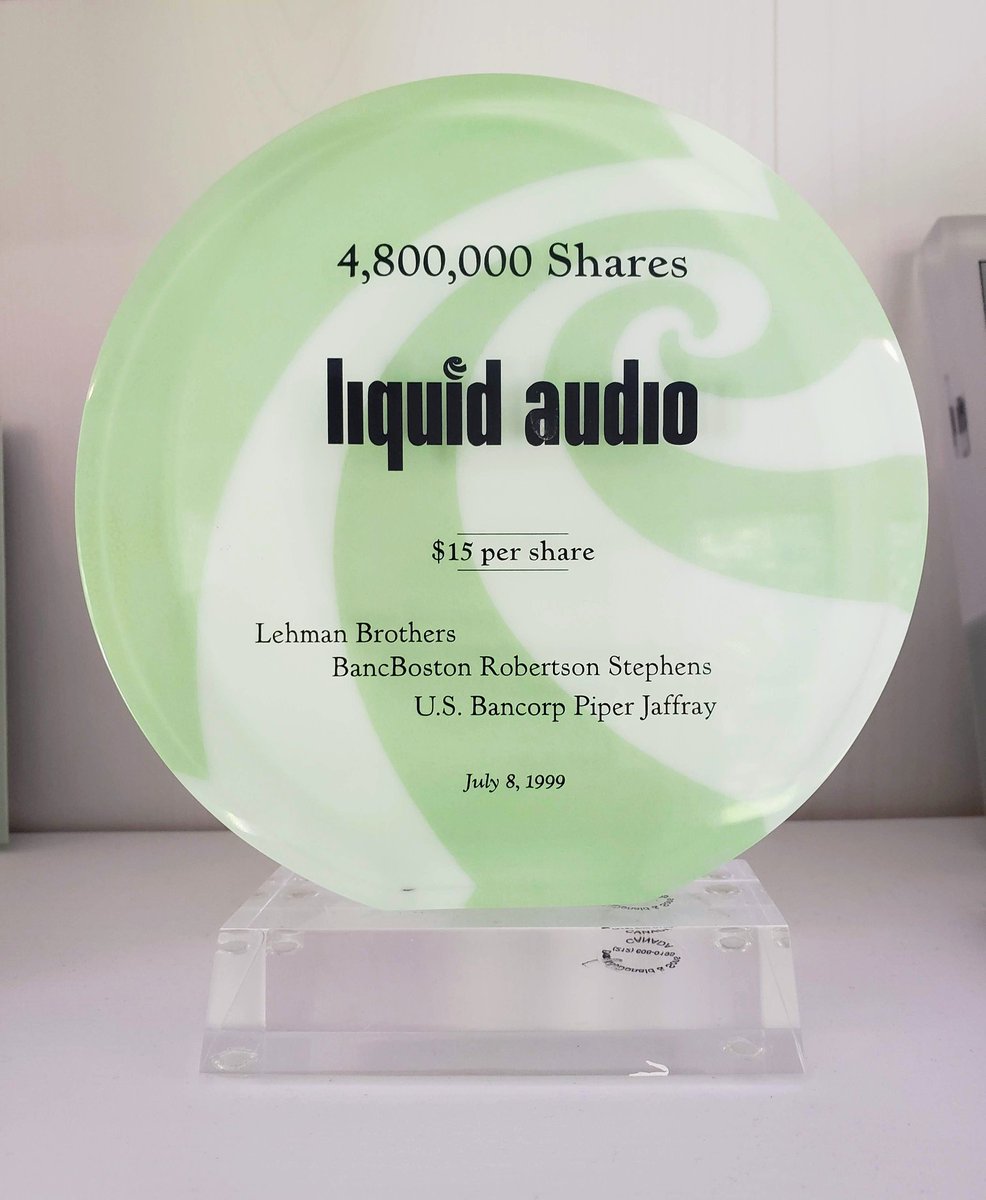 dwingate's tweet photo. Hard to believe but 20 years since the Liquid Audio IPO. We cleared the land for Apple to pave the road! #LiquidAudio https://t.co/E3LtB9tcFS