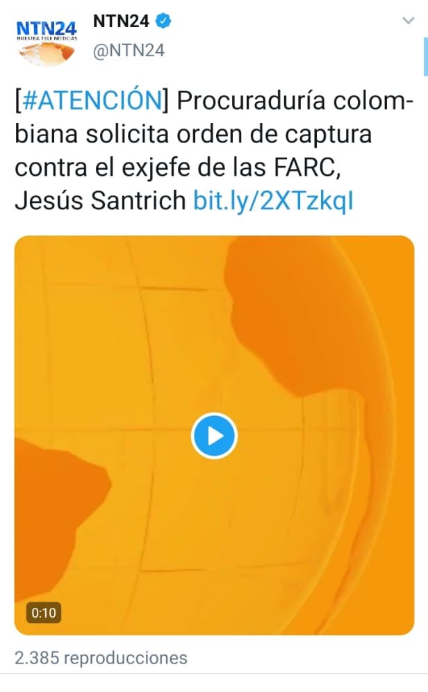 PaolaSenadora's tweet photo. #LoÚltimo @PGN_COL solicitó la captura de narcoguerrillero alias Jesús Santrich #ExtraditenASantrich https://t.co/2vkt6xoMk0