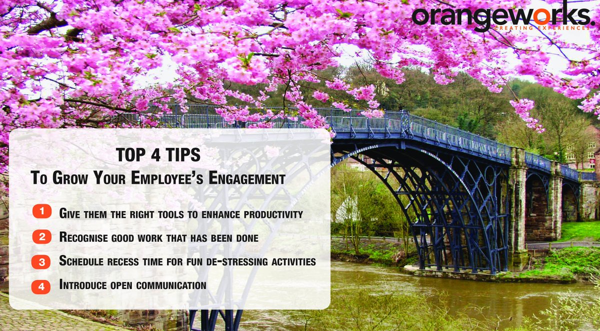 OrangeworksUK's tweet image. #TuesdayTopTips To Grow Your Employee's Engagement

#orangeworks #creatingexperiences