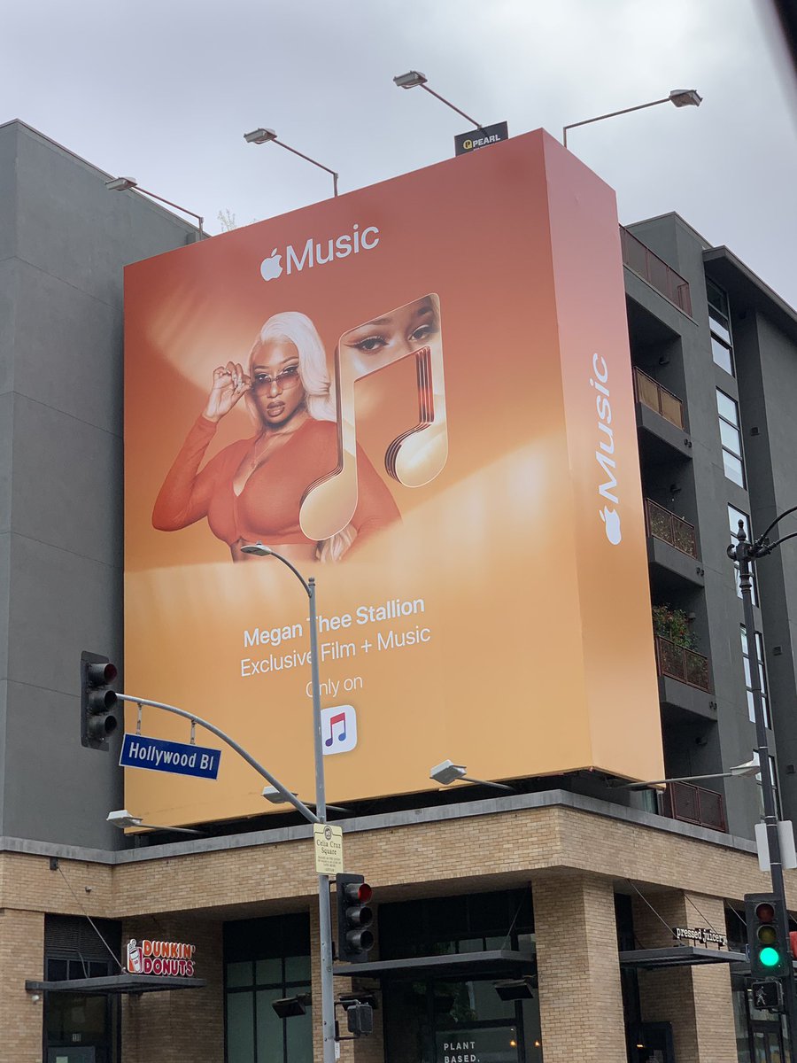 MatthewACherry's tweet photo. Pretty cool @theestallion @AppleMusic billboard in Hollywood. https://t.co/r0HXiJMg43