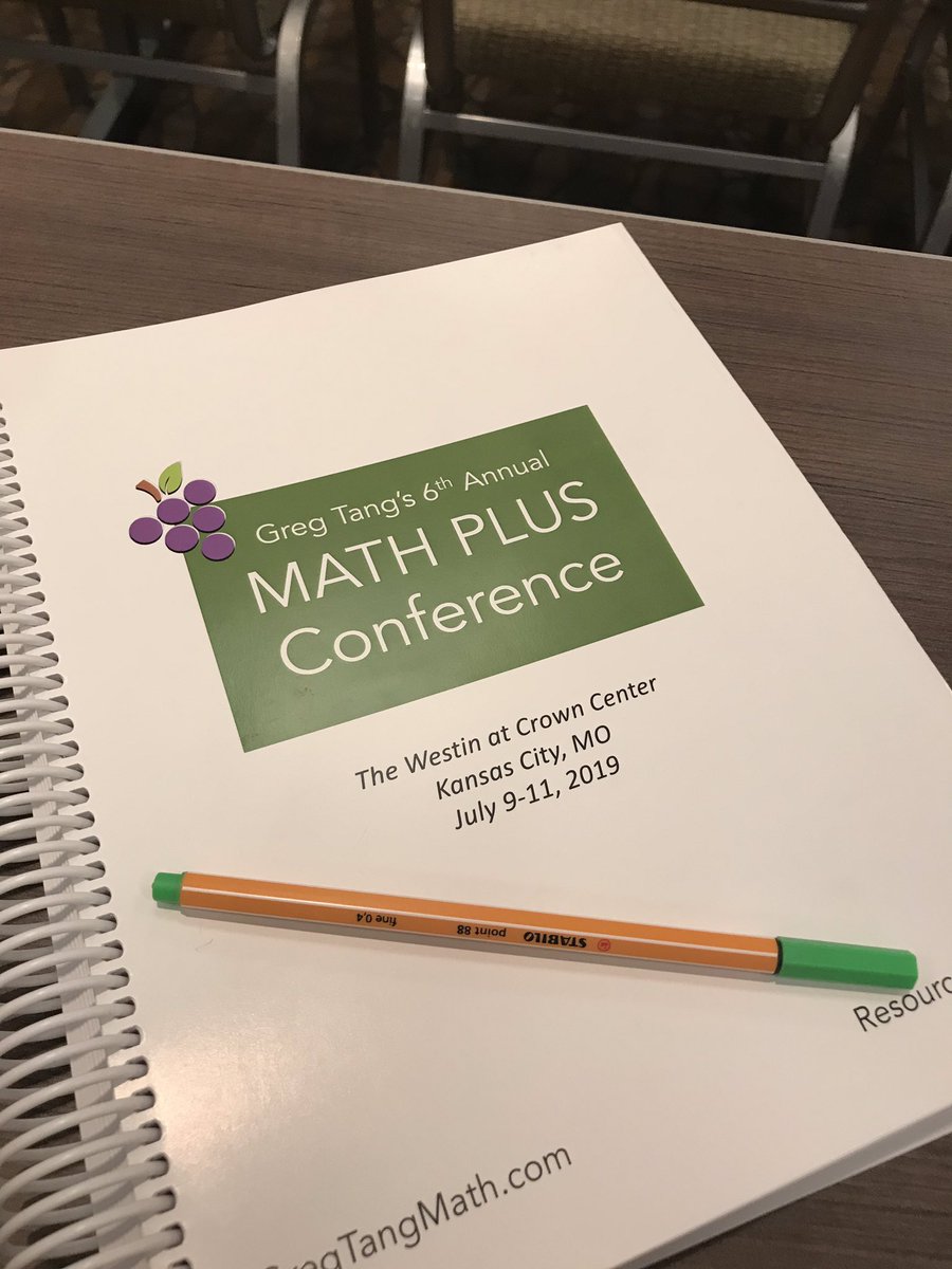 VanCompernolleT's tweet image. Excited to learn from @gregtangmath over the next 3 days! #mathplus2019
