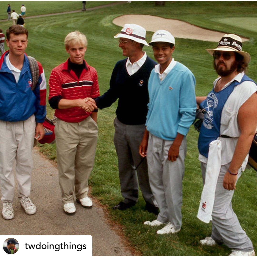 DiggersGolf's tweet image. Follow @TWdoingthings for great old school pics of T-Dub. Here he is with Draco Malfoy and a Doobie brother as a caddy #tigerwoods #golf #dracomalfoy