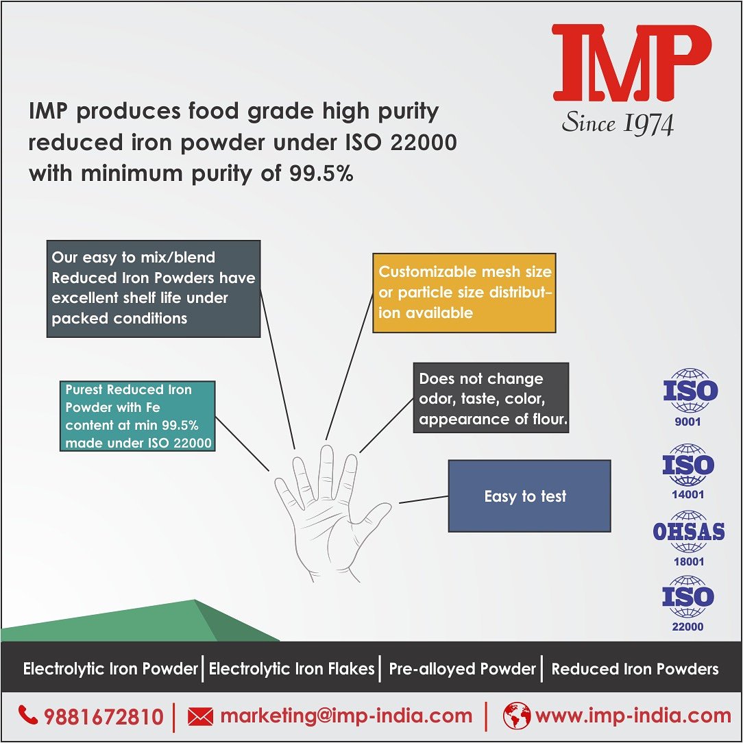 PowdersMetal's tweet photo. Five reasons why should you choose high purity Reduced Iron Powder of IMP

https://t.co/Idhf3ZSYzt

#reducedironpowder #pureironpowder #metalpowder #metallurgytechnology #foodgradeiron #powder #powderemtellurgy #imp #ironpowder #electrolyticironpowder #metalpowders https://t.co/MvZ29j4Q0c