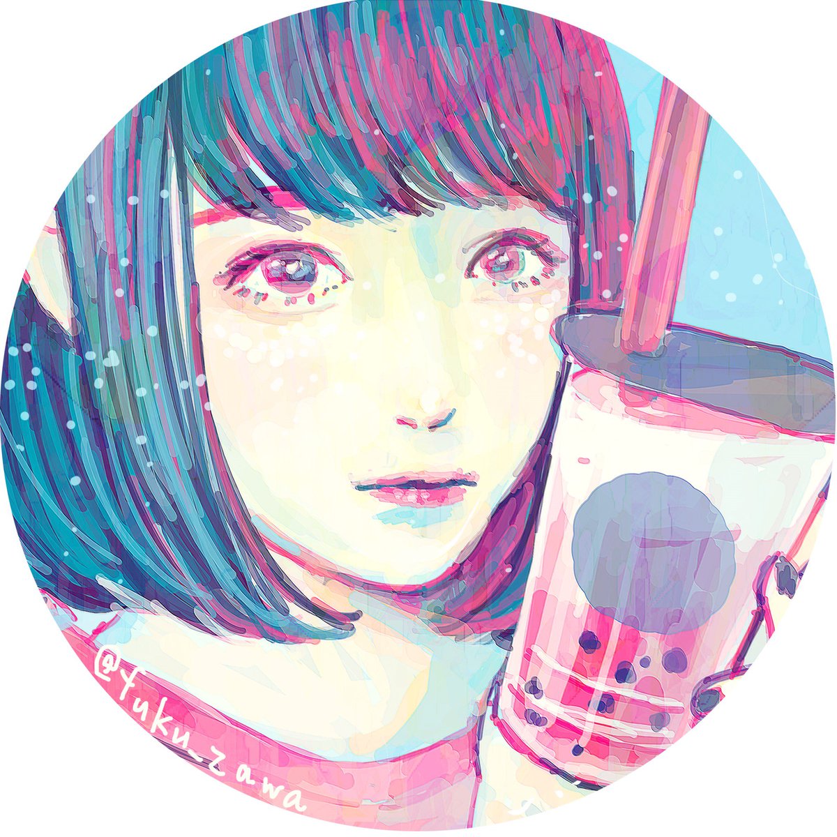 ネカマ向けにギャルとタピオカ女子のフリーアイコン描いといたのでお