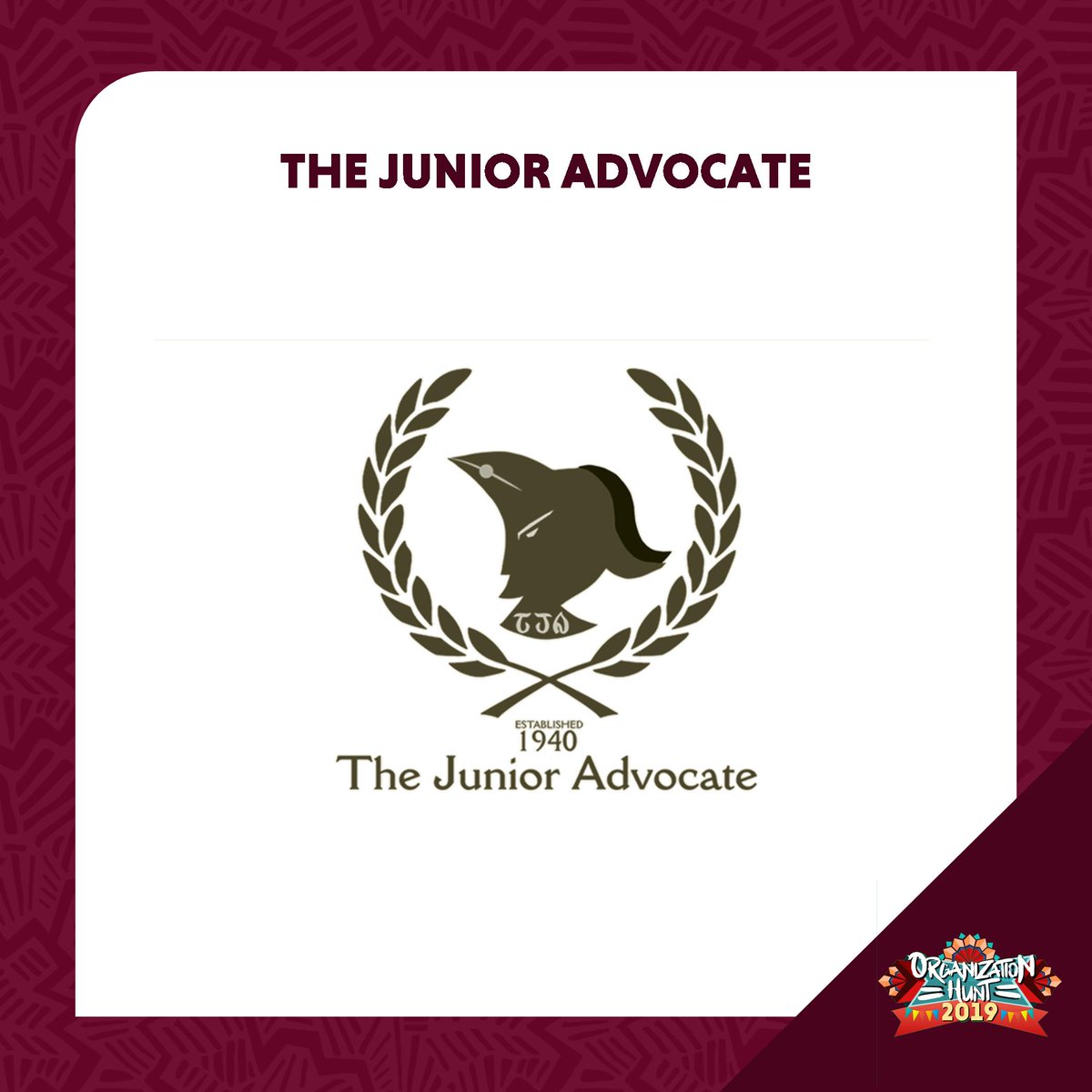 JuniorAdvocate's tweet photo. The Junior Advocate - #FEUHSOrgHunt2019 https://t.co/QTYaiUjAqx