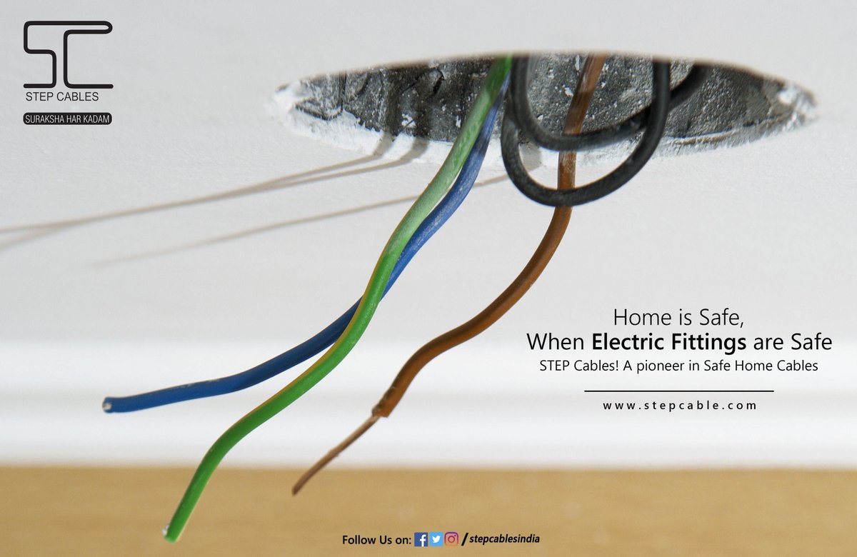 StepCablesIndia's tweet image. Home is safe, when ELECTRIC FITTINGS are safe.
STEP CABLES! A Pioneer in Safe Home Cables | stepcable.com | #सुरक्षाहरकदम
#SafeHome #SafeCable #SafeHomeWiring