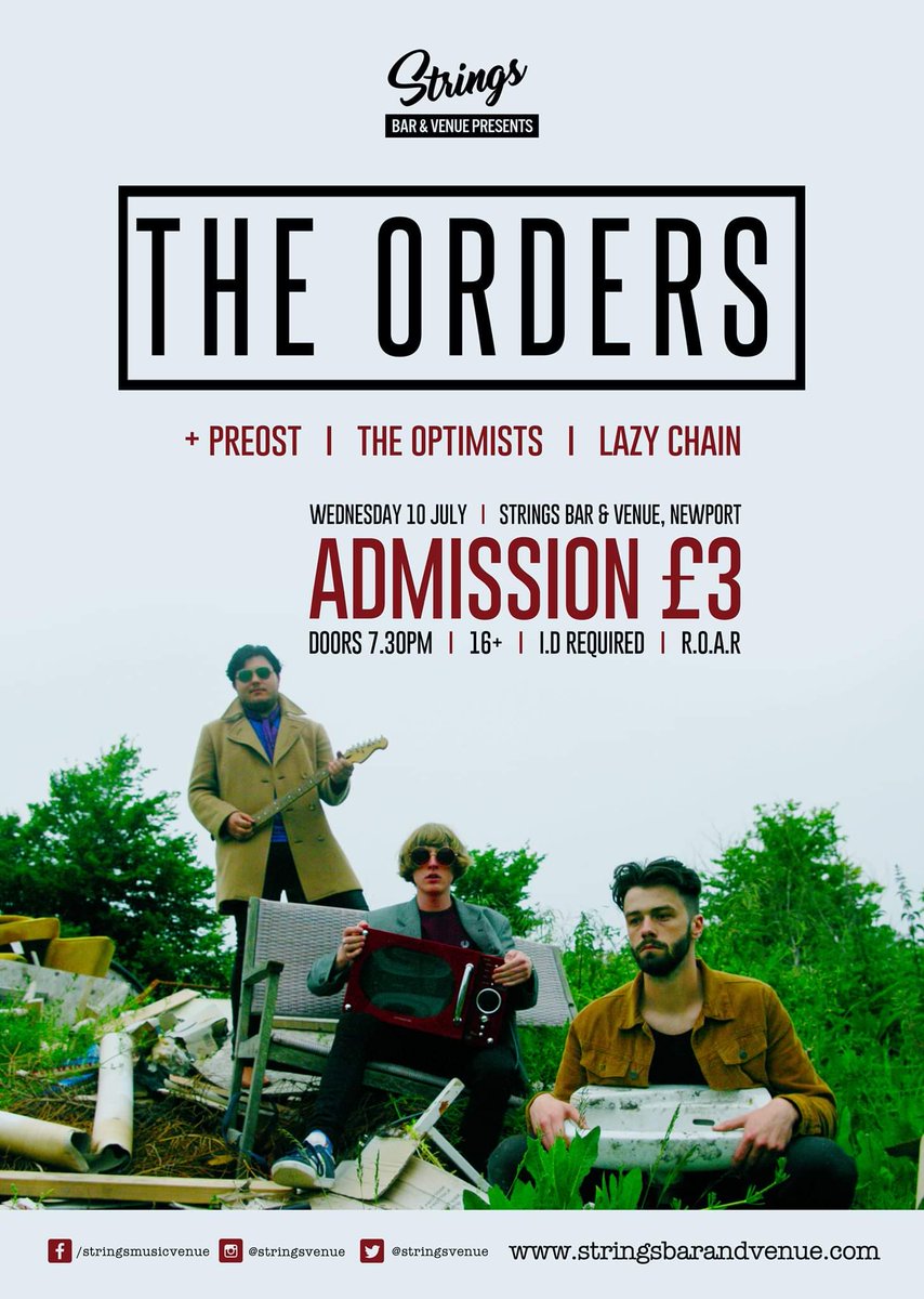 the_ordersuk's tweet photo. TOMORROW NIGHT WITH THE OPTIMISTS, PREOST AND LAZY CHAIN. DOORS AT 7.30 FIRST BAND ON AT 8PM... https://t.co/N0P8wdDgkZ