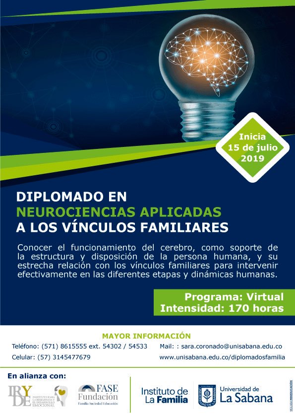 ilfarus's tweet photo. ¿Sabes cómo funciona tu cerebro? ¿Cómo se relaciona con las emociones y tus vínculos familiares? Nuestro diplomado (virtual) tiene las respuestas. 

¡Inscripciones abiertas! Iniciamos el 15 de julio: https://t.co/BWxQLYWmGF 

Mail: sara.coronado@unisabana.edu.co https://t.co/RQNMvZXRdK