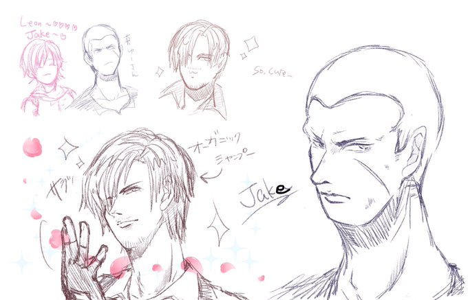 今日友達と落書きしてたんだ(課題しろ)
ジェイクくん…桜木花道みたいなった(笑) 