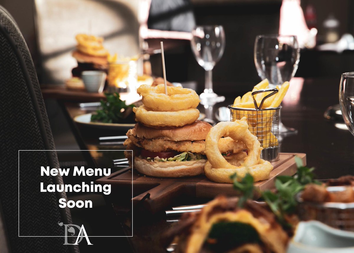 TheDAHotel's tweet photo. Our New Menu launches tomorrow! Keep an eye out for our new range of delicious meals and various special offer days🍴🌟 https://t.co/xYWNxm8bnk
