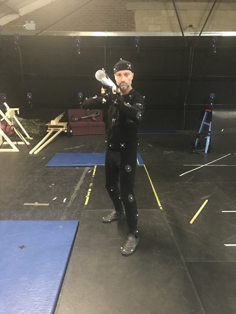 Today my weapon of choice is a cardboard roll #mocap #motioncapture #acting #actor #performancecapture #studio #filming