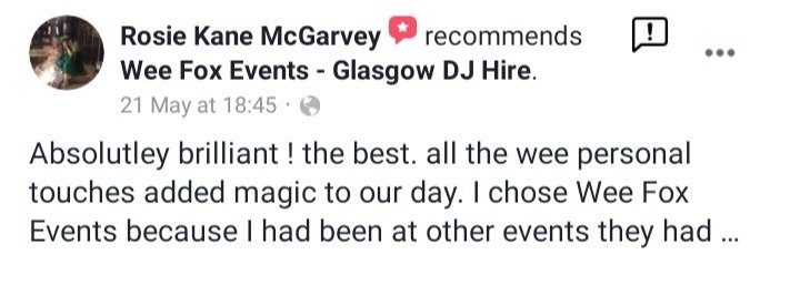 WeeFoxEvents's tweet photo. Another happy customer, another 5 star review... https://t.co/RzrtEg0NYZ