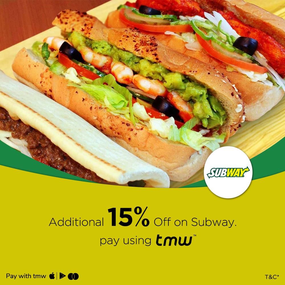 Cheers men in blue today by ordering your favorite Subs at Flat 15% off when paying through the #tmw card. #tmwoffers #timetotmw #smartspend #expectmore #Subway #ICCWC #CricketWorldCup #India #MenInBlue #TeamIndia #INDvNZ #indiavsNewzealand #SemiFinal1 #ICC #CWC19 @SUBWAY