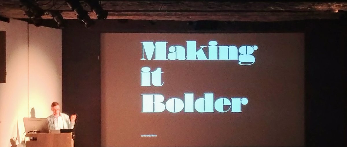 workforcandy's tweet photo. Bold, bolder, fat! Fascinating talk about history of type at @CooperType last night by @PauloBarnesi made me really appreciate nuances of type design https://t.co/OAQQhv76As