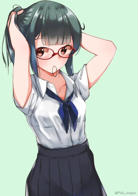 眼鏡な夕張さん描いたよ!
#艦これ  #夕張 