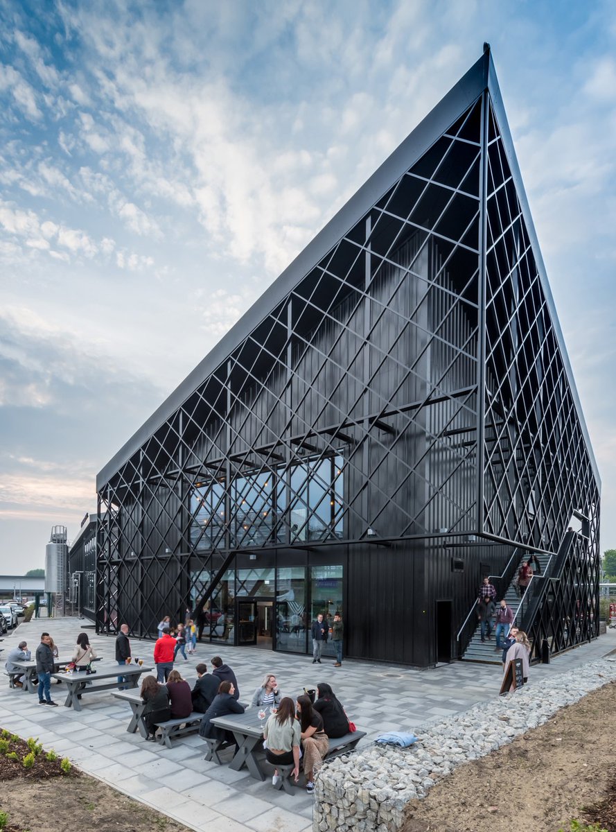 Arch_Today's tweet photo. Cathedral of Brewing: @GuyHollawayArch creates a production centre and visitor facilities for the Curious Brewery within a Kent supershed https://t.co/YM9cjmQE5h https://t.co/e448CbQEmA