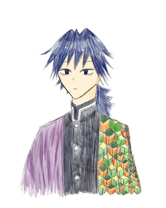 4みさんがTwitterに投稿した冨岡義勇(鬼滅の刃)のイラスト。