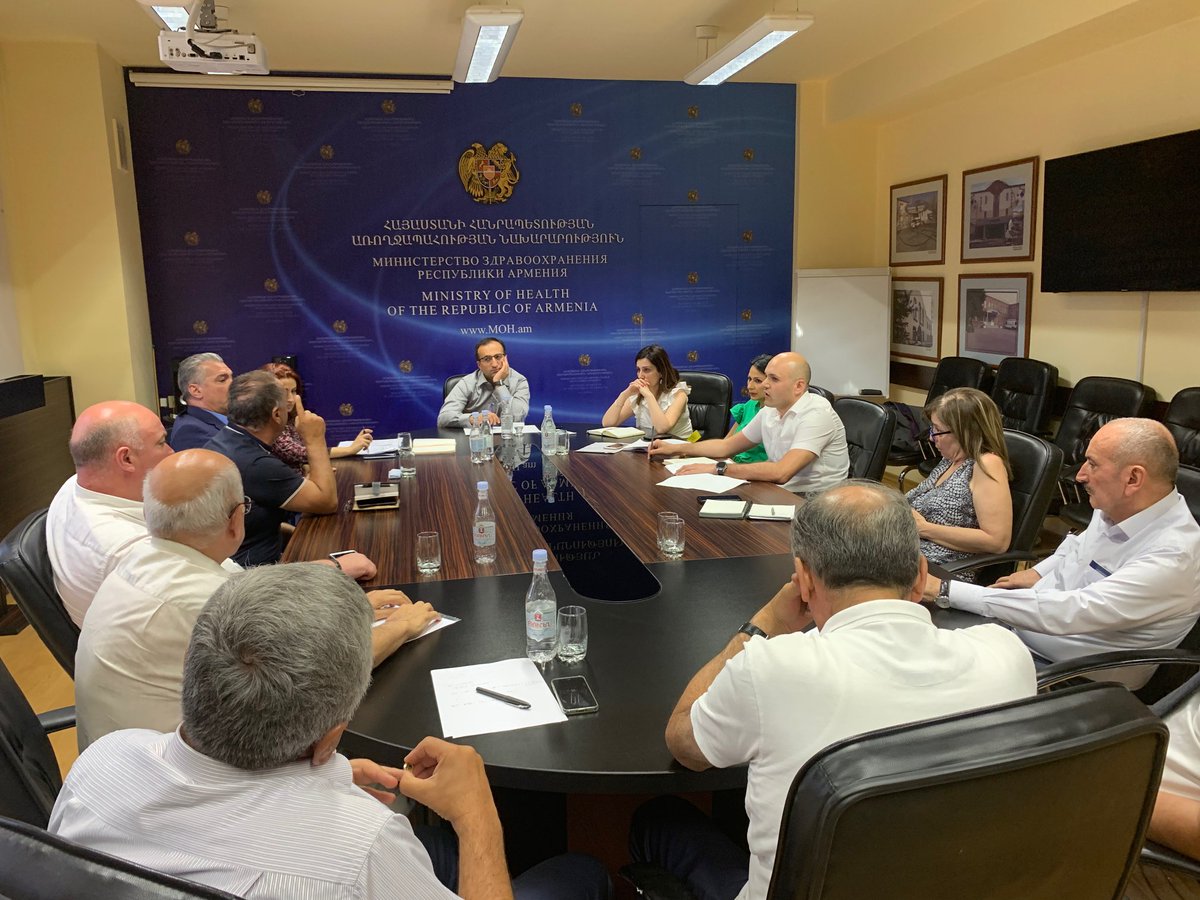 MinHealth_Arm's tweet photo. Minister of #Health @AToros_Official  had a discussion meeting with Association of Manufacturers of #Pharmaceuticals' drug-producing companies to discuss #issues regarding the #establishment of fees in the #drug circulation field. Read more: https://t.co/aG1jpNxXxx https://t.co/X6uimovLmn