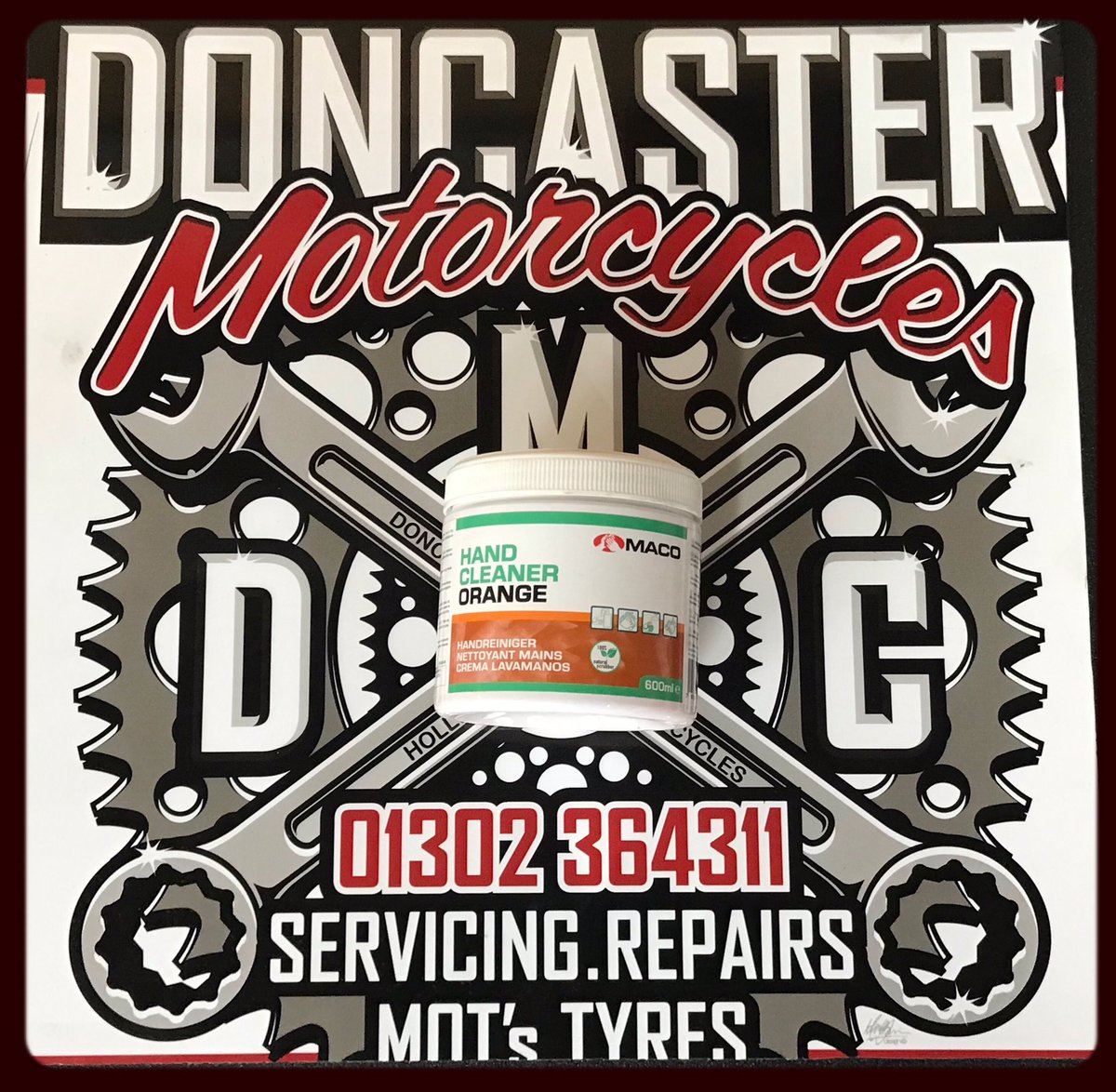 DMC_Motorcycles's tweet photo. Ok let’s give this #Maco #handcleaner a go.
If tests are good it will be Available from us here @doncastermotorcycles 
#doncastermotorcycles #doncasterisgreat #macohandcleaner https://t.co/7B0IkYsH2A