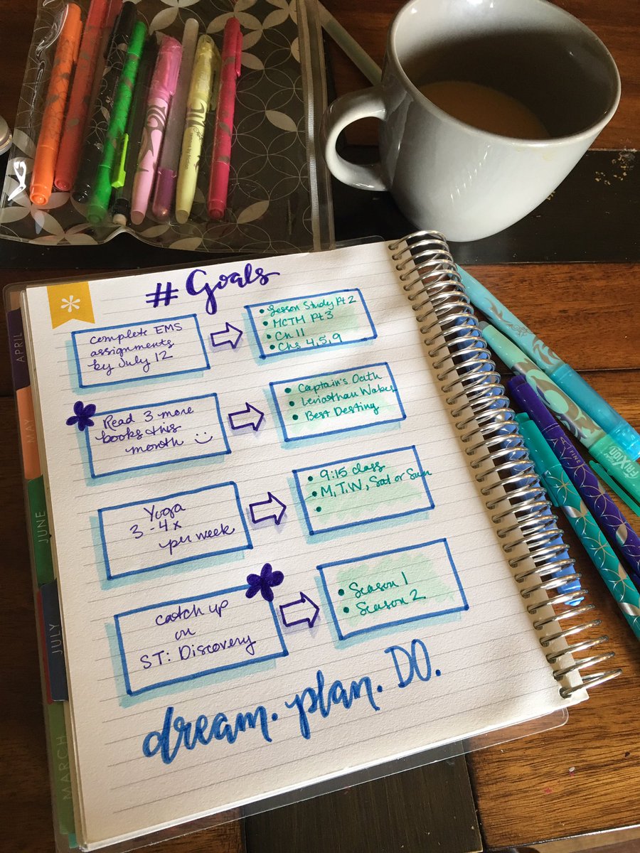 hshalla's tweet photo. Week 2! I use the blank pages in my deluxe monthly for big picture goals. Pretty chill this last month of summer vacay! #DayintheLifePlanner https://t.co/5ZpRMIhAl2