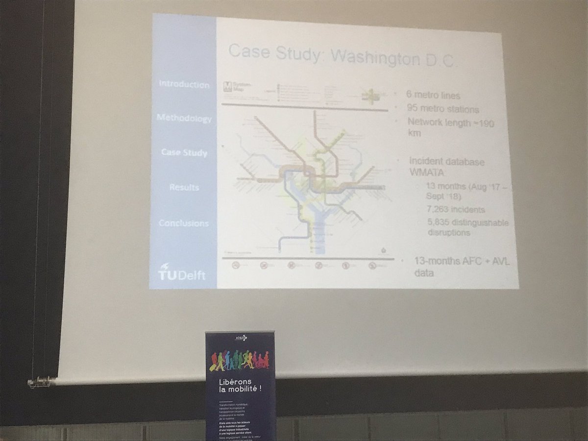 bbilloud's tweet photo. LT #TransitData2019 Symposium : @TUDelft_CT presentation, with a use case in Washington DC about predicting and clustering station vulnerability in urban networks https://t.co/rNs9tYqYss