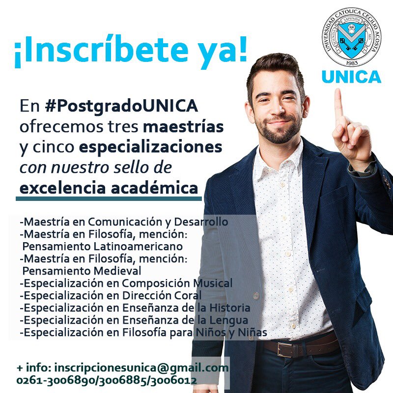 UNICAeduve's tweet photo. Desde cualquier lugar del planeta Tierra con conectividad a internet, puedes cursar alguna de nuestras carreras de #PostGradoUNICA.
¡Pregúntanos cómo!
I N S C R I P C I O N E S
A B I E R T A S
hasta el 15 de julio. ¡Aprovecha! y únete a nuestra #ExcelenciaAcadémica https://t.co/gr0exwhqmE