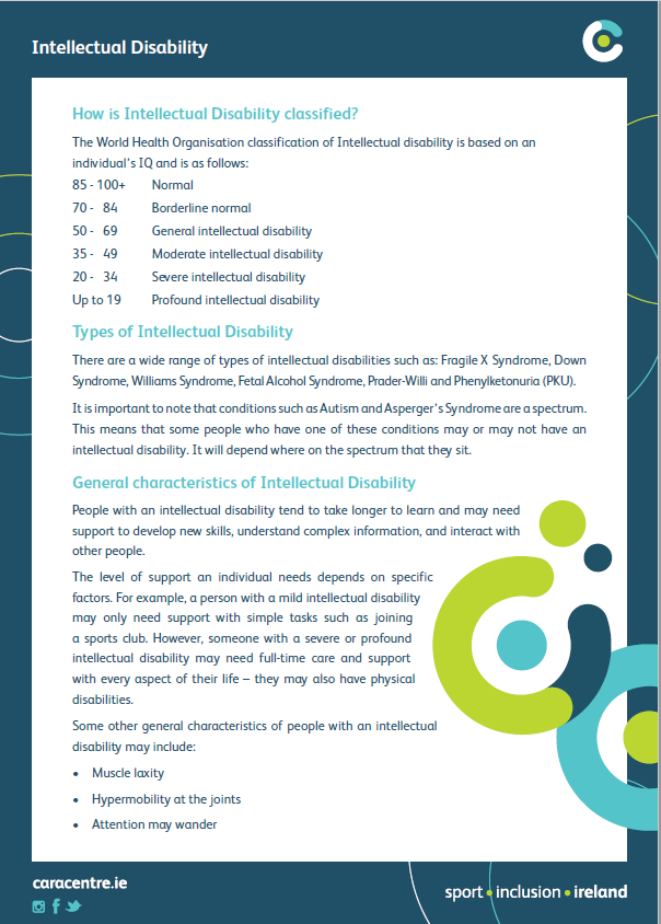 irishbadminton's tweet photo. #Step21 of the 50 steps Badminton Ireland are taking to become a more inclusive organisation is to circulate a CARA Centre Fact-Sheet. Today's fact-sheet is focused on those with Intellectual Disabilities. https://t.co/8KFx0Lsj5Z