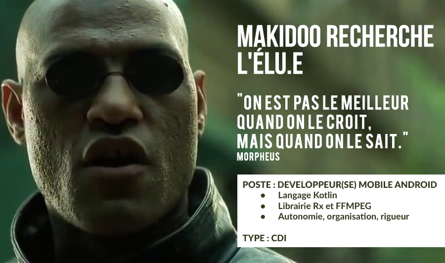 #Recrutement 🚨 Makidoo recherche un(e) développeur (se) mobile Android 🚨
Tu es un(e) winner(se) du développement et souhaite rejoindre une start-up en plein boom ? C'est par ici 👉 bit.ly/2S48ve2 #job #developpeur #android #CDI #Nantes
