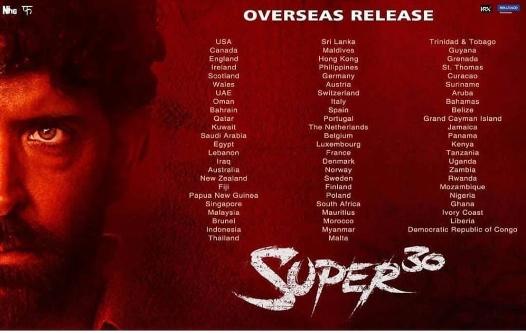 🤩 That’s a massive release. @super30film @iHrithik #Super30Film #Super30on12thJuly #HrithikRoshan @mrunal0801