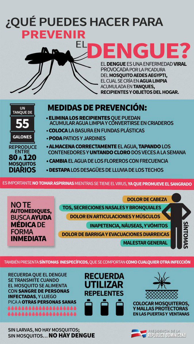 GobiernoDanilo's tweet photo. El Aedes Aegypti se cría en agua limpia, esa que acumulamos en tanques y otros recipientes del hogar. Es mucho lo que puedes hacer para prevenir el dengue. 

¿Cuáles son las principales medidas de prevención? 

La compartimos en esta infografía. https://t.co/GuXCYfVX5t