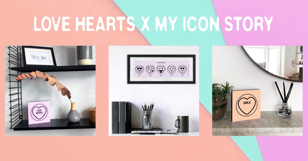 myiconstory's tweet photo. NEW and exclusive @LoveHearts_UK #giftrange including decorative Love Heart expression blocks and our signature design-your-own icon prints with classic Love Hearts ❤️💛💚💙and Love Heart Emoji icons 😘 😍 😜 😆 https://t.co/L5owCwaSlZ #sharethelove #giftideas #personalisedgifts https://t.co/LzYVk5SJlZ