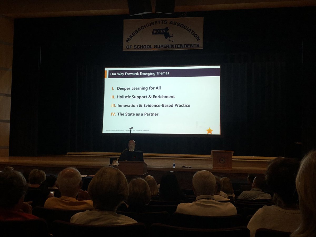 Falmouth_Learns's tweet image. Thank you @MASchoolsK12 Commissioner Riley — outlining for @massupt Our Way Forward. #MASSSEI19 #aMAzingEducators #EveryStudentEveryDay