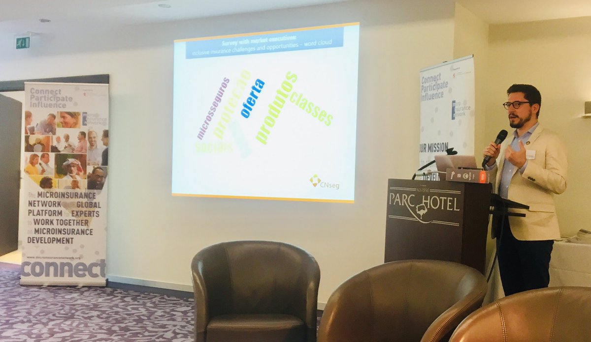 NetworkFlash's tweet photo. Pedro Pinheiro, CNseg (#Insurance association) details #inclusiveinsurance landscape in #Brazil -many #FinancialLiteracy &amp; #ConsumerProtection concerns w/ #microinsurance regulations but few complaints in ombudsman offices; can #micropension play a role in the market? #10thJMM https://t.co/a2iI2KVSXo