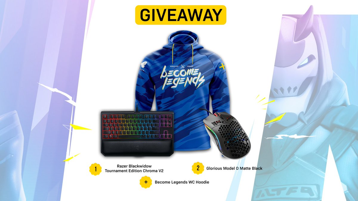 To increase our presence on Twitter we´re doing a giveaway. To enter:
1) Follow <a href="/Tchub_/">Gub</a> and <a href="/becomelegendseu/">Become Legends</a>
2) Like this post and Retweet

Prizes:
1x Blackwidow Tournament Chroma V2
1x Model O Matte Black
2x BL Hoodie

Giveaway ends on 23/7 - GL everyone!