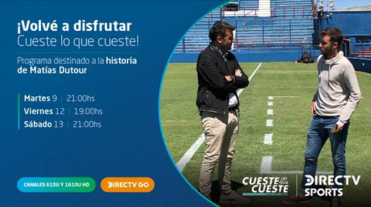 HOY a las 21:00 hs.  CUESTE LO QUE CUESTE Reviví la historia de superación de <a href="/MatiasDutour/">Matias Dutour</a>