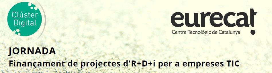 Cluster_Digital's tweet photo. ⚠️Aquest dijous 11/07 a les 9h celebrem la Jornada de Finançament de projectes R+D+i per a empreses #TIC amb @Eurecat_news 
Si ets un empresa TIC amb voluntat d'#innovació, #finançament o #internacionalització, tens una cita amb nosaltres!

Inscriu-th'i 👉 https://t.co/CYZNECNZtB https://t.co/9H4ojlKjqZ