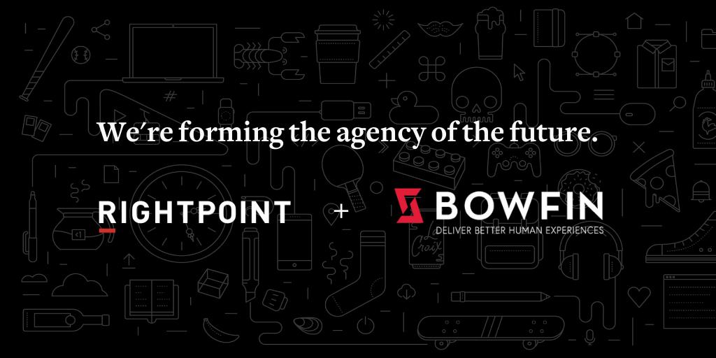 Rightpoint acquires Bowfin, a full-service <a href="/Salesforce/">Salesforce</a> and development consultancy, further growing our Salesforce capabilities and ability to deliver innovative and transformational solutions that influence customer behavior. <a href="/CGMInteractive/">CGM Interactive</a> bit.ly/2JAcQ4J