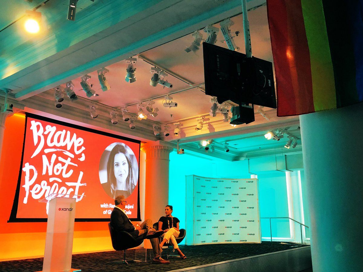 Thrilled to have <a href="/reshmasaujani/">Reshma Saujani</a> the CEO of <a href="/GirlsWhoCode/">Girls Who Code</a> here <a href="/Xandr76/">Xandr</a> talking about her journey of accomplishments and failures - inspiring her new book Brave Not Perfect!! “Bravery is a muscle” #bravenotperfect #GirlsWhoCode #attimpact #xandrcares #xandrlife <a href="/ATTimpact/">AT&T Impact</a>