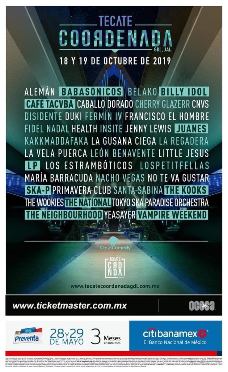 RadioSinLema's tweet photo. Cada vez falta menos para el @TecateCRDNDA. 
¿Que bandas piensas ver?

#RadioSinLema https://t.co/6zCie7EYbW