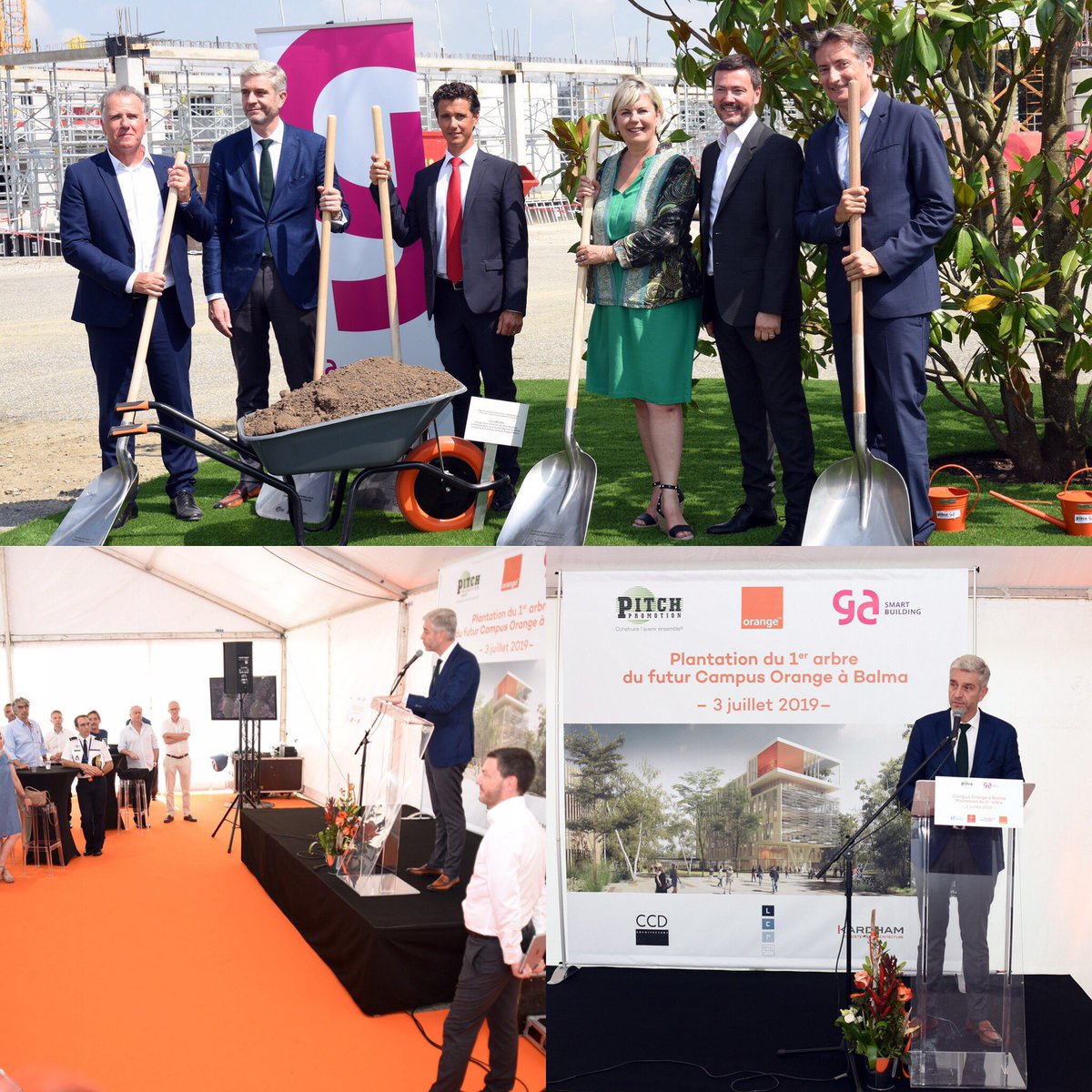 DallietStephane's tweet photo. Plantation du 1er arbre du futur campus d’orange à Balma, en présence du maire, des équipes d’Orange et de notre co-promoteur. https://t.co/rK0FQ28xIH