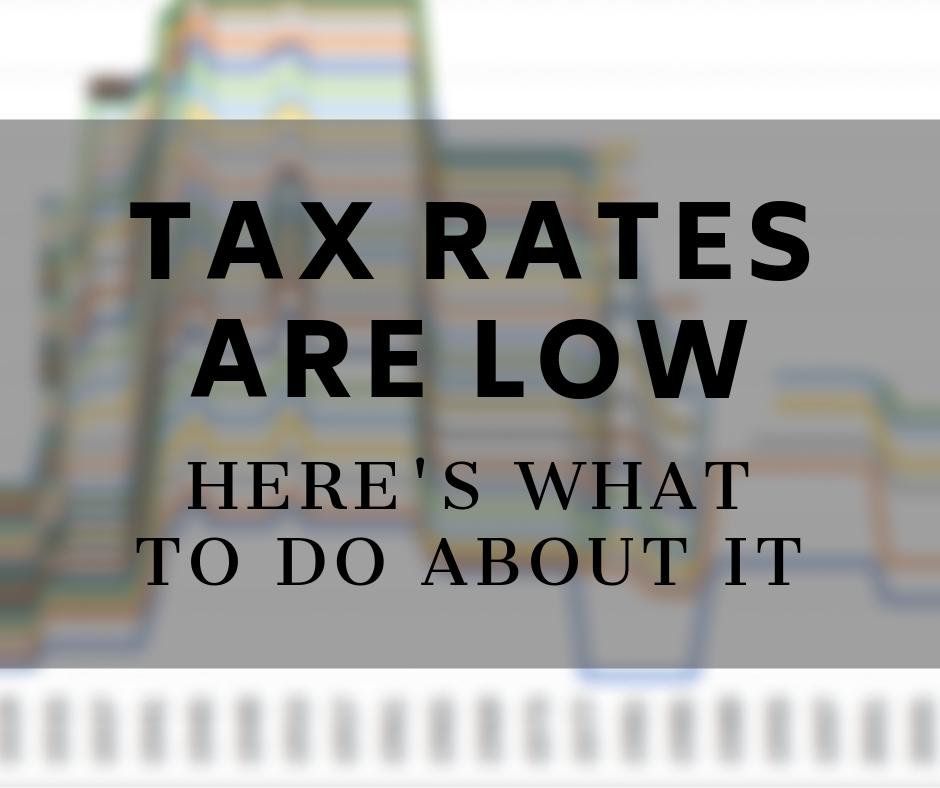 StrategenceCap's tweet image. Other than prior to World War II and a quick blip in the ‘70s and ‘80s, tax rates have never been lower for each of the brackets.  You need to take advantage of this somehow. So, what can you do?  Read our newest post for a few suggestions...

buff.ly/2XVt5md