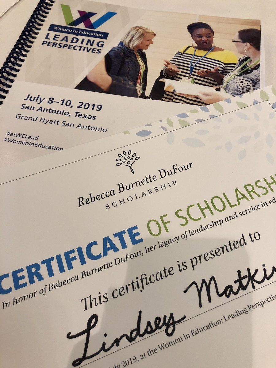 I feel honored and humbled to have received the Rebecca DuFour Scholarship at the Women in Education Institute...with gratitude #atWElead #WomenInEducation #pumaslearning