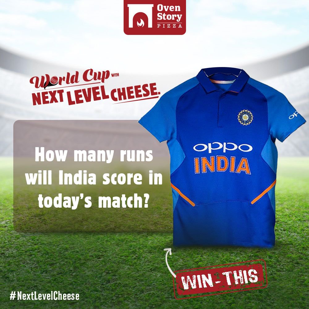 Oven_Story's tweet photo. It's time for India to show its batting prowess. How many runs will India score? Let us know in the comments with #NextLevelChamp and stand a chance to win a customized team India jersey!!
.
.
.
#INDvsNZ #CWC19 #ICCWcup2019 #WorldCup2019 #TeamIndia #LoveCricket #Cricket https://t.co/H0xjgOtG44