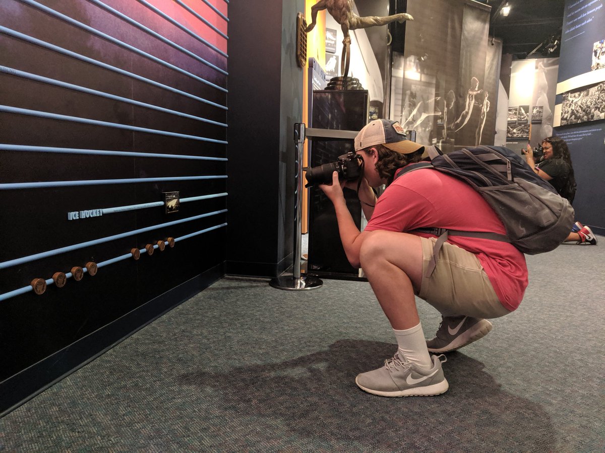 PSUCommCamp's tweet photo. Brainstorming story ideas at the @PSUSportsMuseum. Maybe @coachjfranklin can help us?? #DJC2019 #Unrivaled https://t.co/cCwxPI5iK9