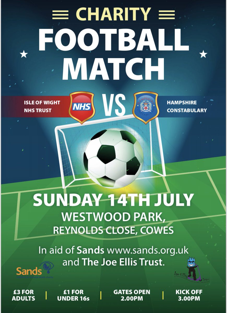 phemmett's tweet photo. The weather forecast is looking great, please come and support our @IoWNHSTrust team take on @HantsPolice team this Sunday. @ChiefExecIOWNHS https://t.co/OOAmmNleEL