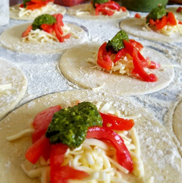 No better summer snack! How many of these tomato, basil and mozzarella pies from <a href="/Panburys/">Panbury's</a> could you eat? 🍅 #themunicipalmarket