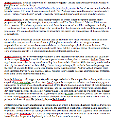 postdiscipline's tweet image. I work in an interdisciplinary studies program, and last night was trying to explain how I understand interdisciplinarity. Here are a few quick thoughts for those who may be interested. I would love to hear more ideas!